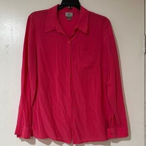 Worthington Vibrant Pink Button Down Shirt
